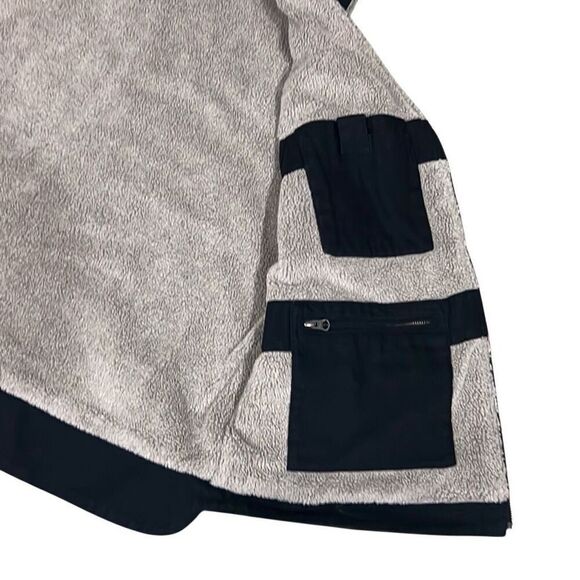 Duluth Trading Co Men’s Large Black with Interior Khaki Fleece Full Zip Hunting - Picture 4 of 11